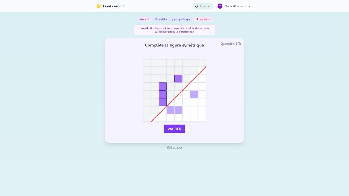 LinaLearning - Jeu Symétrie